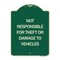 Signmission Not Responsible for Theft or Damage to Vehicles Heavy-Gauge Aluminum Sign, 24" H, G-1824-24626 A-DES-G-1824-24626 - alternate 1